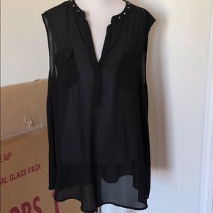 Size 2 sheer blouse with studs